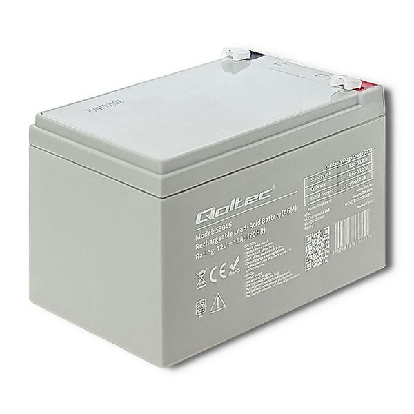 Qoltec Akumulator AGM | 12V | 14Ah |max. 210A zdjęcie 1