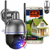 Kamera WIFI IP Zewnętrzna Obrotowa 8MPx 4K ULTRA HD 2160p Grafitowa Czarna
