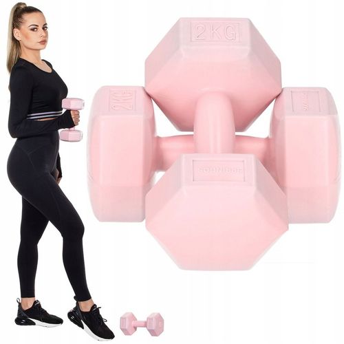 HANTLE 2x2kg ZESTAW CIĘŻARKI HANTELKI DO ĆWICZEŃ W DOMU HEKSAGONALNE na Arena.pl