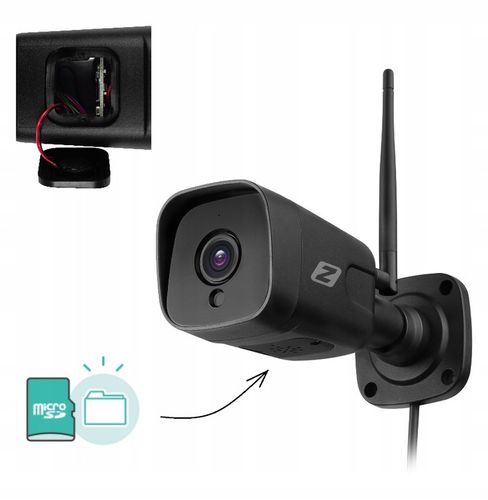 Kamera Zewnętrzna IP WiFi 5MPx 5MP Czarna Wykrywanie ludzi, AUDIO na Arena.pl