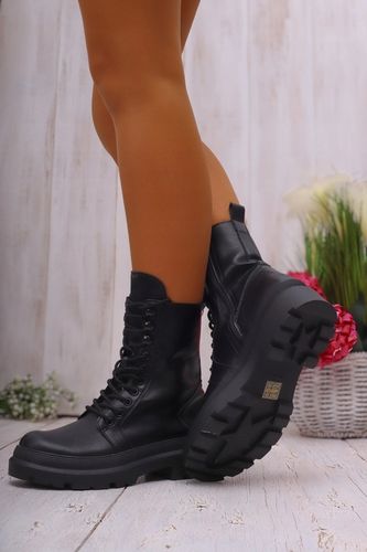 BOTKI DAMSKIE GLANY BUTY TRAPERKI ZIMOWE NA SUWAK na Arena.pl