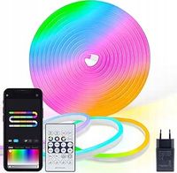 TAŚMA LED RGB NEON 5M WODOODPORNA STEROWANA APLIKACJĄ