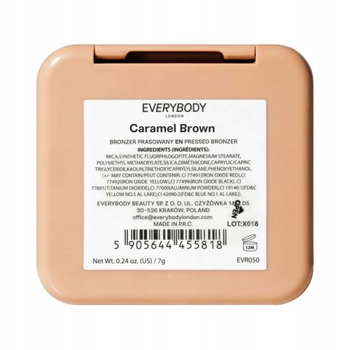 EVERYBODY LONDON Prasowany bronzer, lusterko, Caramel Brown na Arena.pl