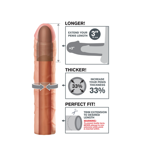 nakładka na penisa fantasy x-tensions perfect 3" extension light pipedream na Arena.pl