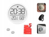 Zegarek magnetyczny cyfrowy z termometrem i higrometrem okrągły biały
