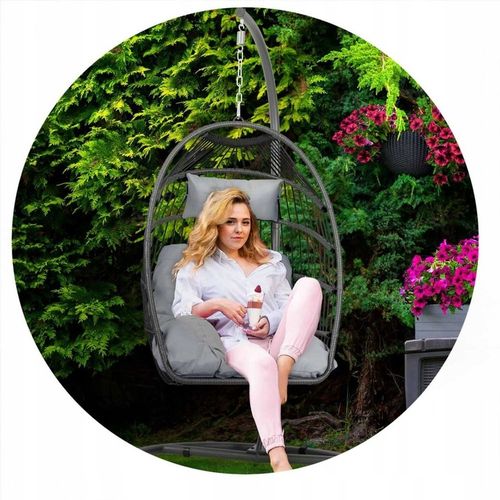 Sofotel Fotel ogrodowy wiszący Luisiana szary + szare poduszki Sofotel na Arena.pl