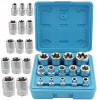 KLUCZE NASADOWE TORX E4-E24 NASADKI TORKS WEWNĘTRZNE ZESTAW KLUCZY 14 SZT.