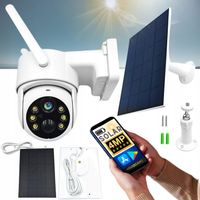 Kamera WIFI IP Zewnętrzna Solarna Obrotowa 4MPX Alarm BIAŁA NA BATERIE QHD