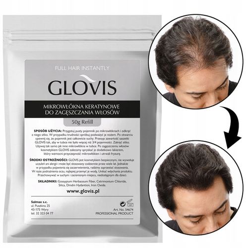 Włókna GLOVIS 50g Eko-Saszetka Mikrowłókna Zagęszczanie Rzadkich Włosów* na Arena.pl