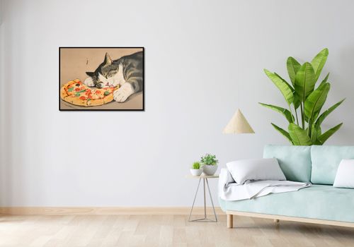 Plakat 80x60cm Pizza Dla Kota na Arena.pl