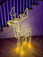 Renifer LED Świąteczny Świecący Figurka Na Zewnątrz XXL 125 Biały Ciepły