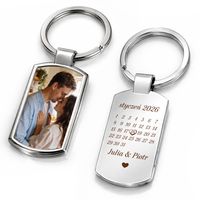 Brelok do Kluczy ze Zdjęciem Zakochanych + Data Prezent na Walentynki