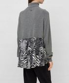 Twinset Golf z łączonymi wstawkami w zwierzęcy wzór