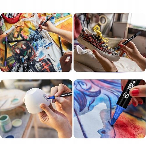 Markery akrylowe 24 kolory Wodoodporne markery z podwójną końcówką Prezenty na Arena.pl