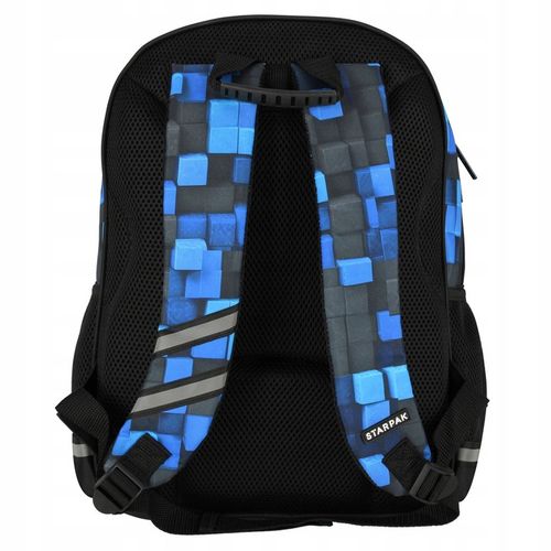 PLECAK SZKOLNY TORNISTER DLA CHŁOPCA PIKSELE NIEBIESKIE PADY W PAD PIXELE na Arena.pl