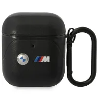 Etui BMW Leather Curved Line na AirPods 1/2 - czarne