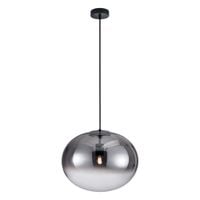 Lampa Sufitowa CAMPANIA Czarny Szklany Klosz 1xE27 40x157cm Lampa Wisząca