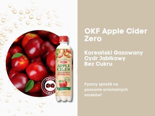Napój gazowany koreański o smaku jabłka zielonego zero cukru cydr Apple cider OKF 500ml na Arena.pl