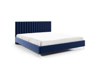 Granatowe łóżko tapicerowane LILY / R81 180x200 cm