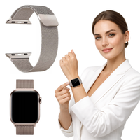 Pasek do Apple Watch 42/44/45/46/49mm metalowy bransoleta opaska starlight