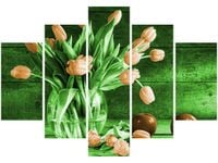 105CM 150CM OBRAZ 5 ELEM TULIPANY DRUK