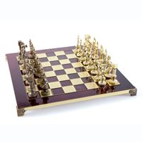 Szachy Manopoulos Renesans 36cm | Złoto i Brąz | Mosiężna Szachownica