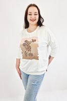 Bluza Damska z Nadrukiem Mysz Kremowa UNI