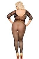 bodystocking siateczkowy dragonfly z dużymi oczkami softline czarny xl 3xl