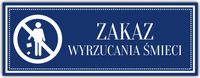Tabliczka nierdzewana grawer ZAKAZ WYRZUCANIA ŚMIE