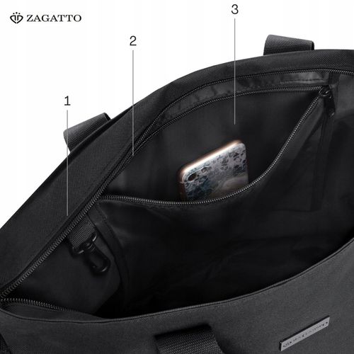 ZAGATTO Shopperka torebka damska duża torba czarna pojemna torebka shopper na Arena.pl