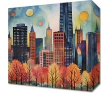 Obraz 30x30cm Panorama Malowniczego Miasta