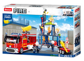Nowe KLOCKI SLUBAN FIRE Straż pożarna duży pożar 585 elem. kompatyb. z LEGO