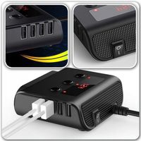 ROZDZIELACZ SAMOCHODOWY GNIAZDA ZAPALNICZKI 12V-24V TRÓJNIK ŁADOWARKA 4xUSB