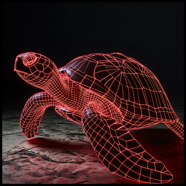 Plakat 80x80cm Neonowy Żółw zdjęcie 2