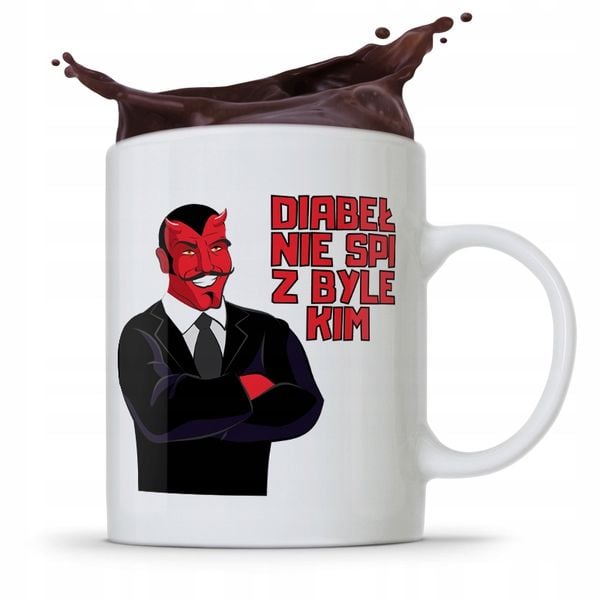 Kubek Prezent Dla Dziewczyny Diabeł Nie Śpi Z Byle Z Nadrukiem Ze Zdjęciem zdjęcie 1