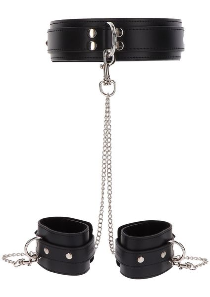 Heavy Collar And Wrist Cuffs Black zdjęcie 1