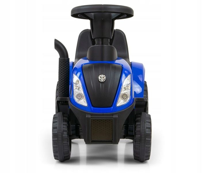 Jeździk New Holland T7 traktor z przyczepką grabki łopatka niebieski blue zdjęcie 9