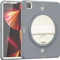 Etui na iPad Pro 5/4/3 12.9" Pancerne z Podstawką i Paskiem Szare