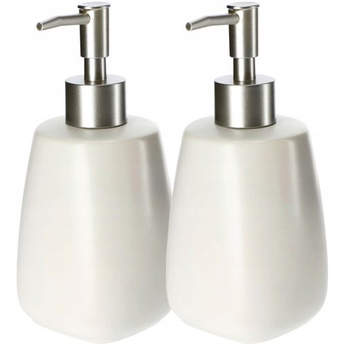 Dozownik Na Mydło Płyn Pojemnik Biały 2 x 400ml na Arena.pl
