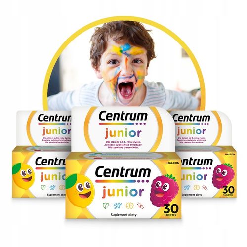 3x Multiwitamina Centrum Junior dla Dzieci witaminy i minerały 30 tabletek na Arena.pl