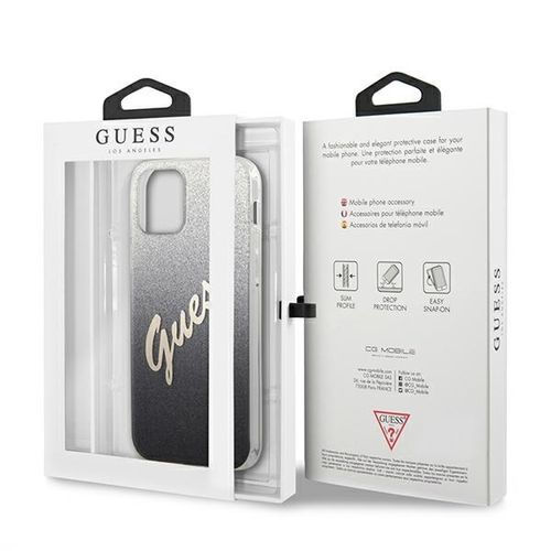 Guess GUHCP12LPCUGLSBK iPhone 12 Pro Max 6,7" czarny/black hardcase Glitter Gradient Script na Arena.pl