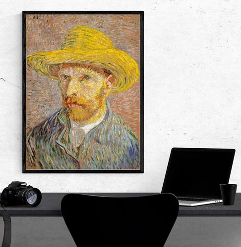 Autoportret w Kapeluszu Słomkowym, Vincent van Gogh - plakat 50x70 cm na Arena.pl