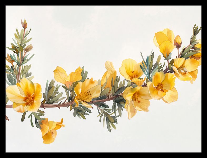 Plakat 40x30cm Żółte Kwiaty zdjęcie 2