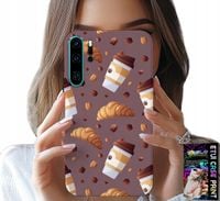ETUI DO HUAWEI P30 PRO - CASE Z KAWĄ ROGALIKAMI I ZIARNAMI W TLE
