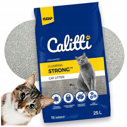 ŻWIREK BENTONITOWY zbrylający do kuweta DLA KOTA CALITTI STRONG 25L na Arena.pl