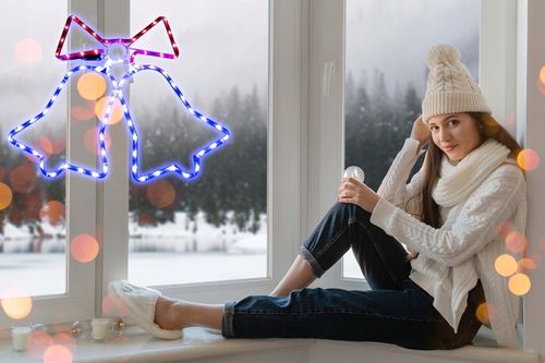 Lampki Zewnętrzne Świąteczne Dzwonki Choinkowe LED Czerwone Niebieskie IP44 na Arena.pl