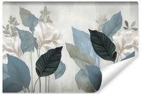 Fototapeta Abstrakcja Niebieskie LIŚCIE Beton Do Salonu 270cm x 180cm