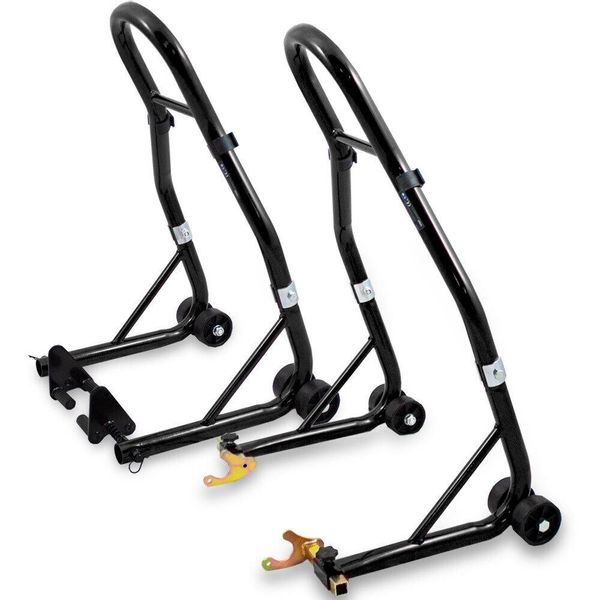 18973 Zestaw 2 stojaków motocyklowych na przednie i tylne koło czarne zdjęcie 5