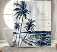 Floraweg shower curtain, coconut tree,12 hooks,polyester, 180 x 200 cm