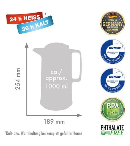 Dzbanek termos Rotpunkt 420, 1,0 l, ristretto na Arena.pl